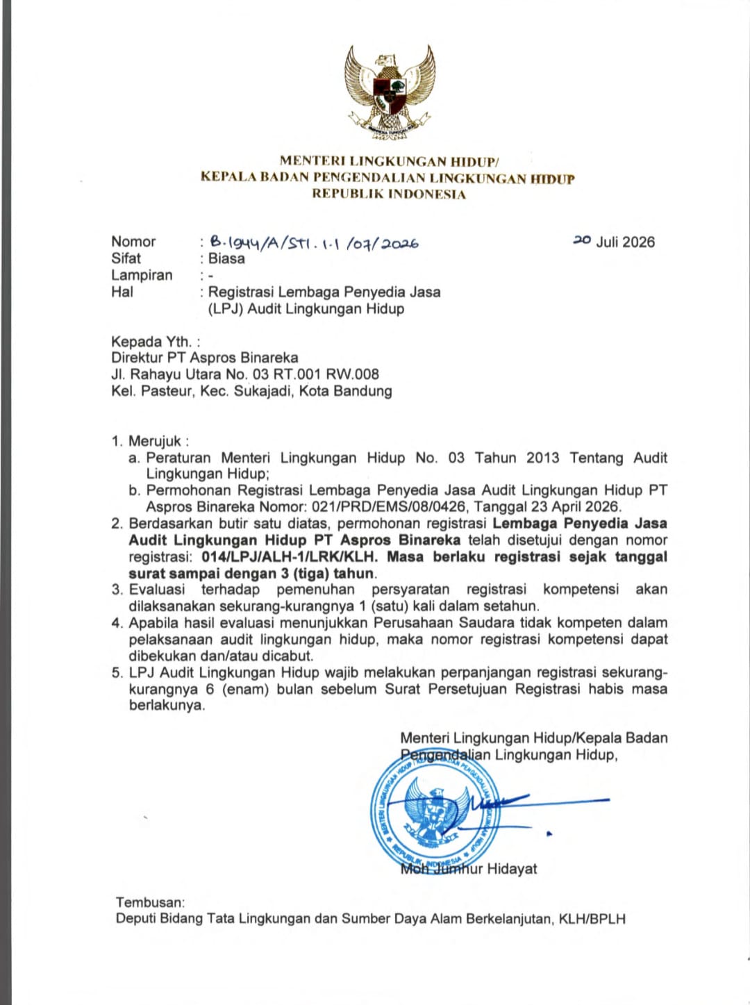 Lembaga Penyedia Jasa Audit Lingkungan Hidup (LPJA)
